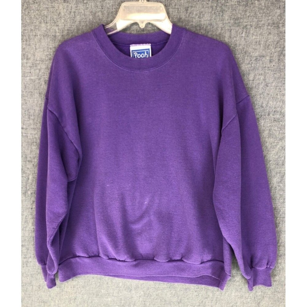 Vintage Pooh Sweatshirt Adult XL Extra Large Long Sleeve USA Made Disney Purple